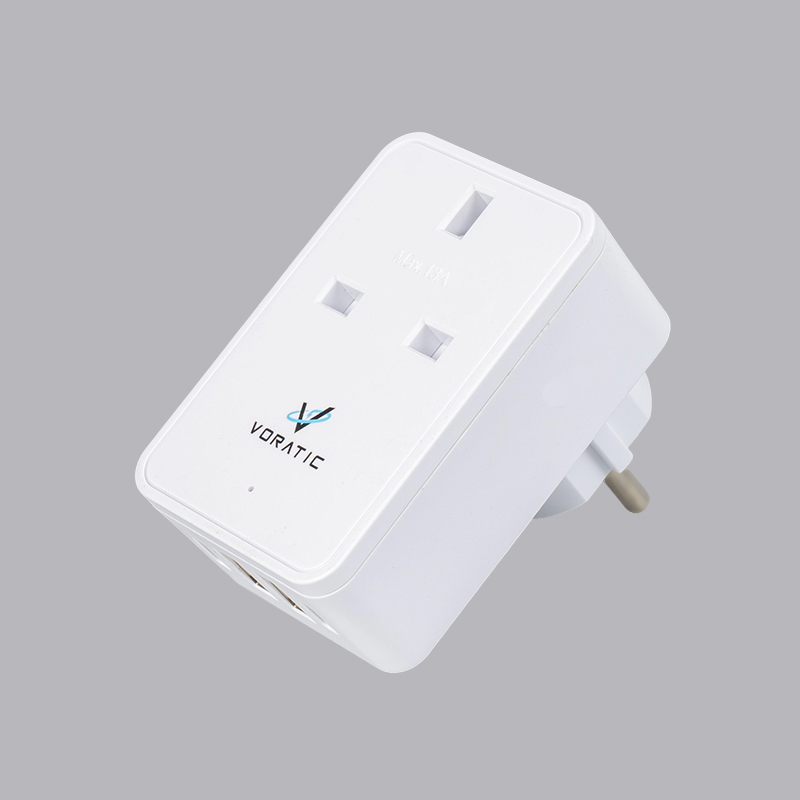VT-924-DE من المملكة المتحدة إلى ألمانيا، 1 مقبس، 2 منفذ USB، 2 محول منافذ typeC